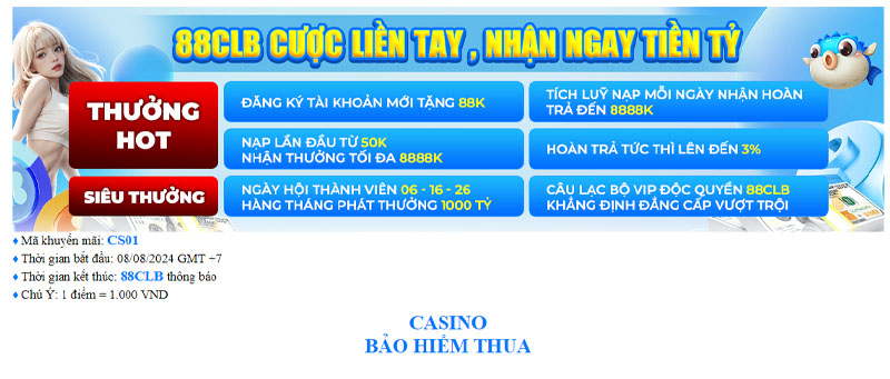 88clbcc - Thua cược casino bồi thường lên đến tới 3%